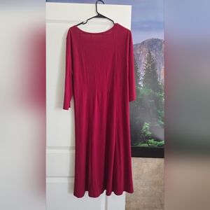 Source Unknown Elegant Long Sleeve Burgundy Dress